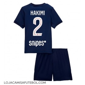 Camisa de Futebol Paris Saint-Germain Achraf Hakimi #2 Equipamento Principal Infantil 2025-26 Manga Curta (+ Calças curtas)